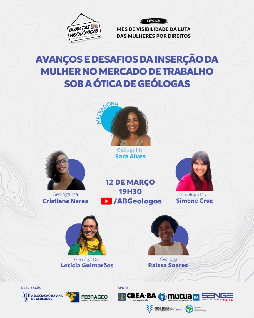 Foto que representa Quartas Geológicas - Especial Mês da Mulher